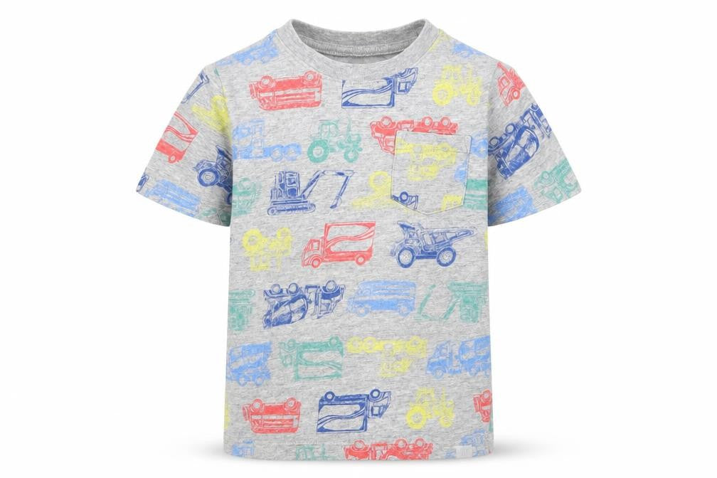 Gap Boys Multicoloured  Cotton Basic T-Shirt Size 5 Years Crew Neck Pullover - Trucks