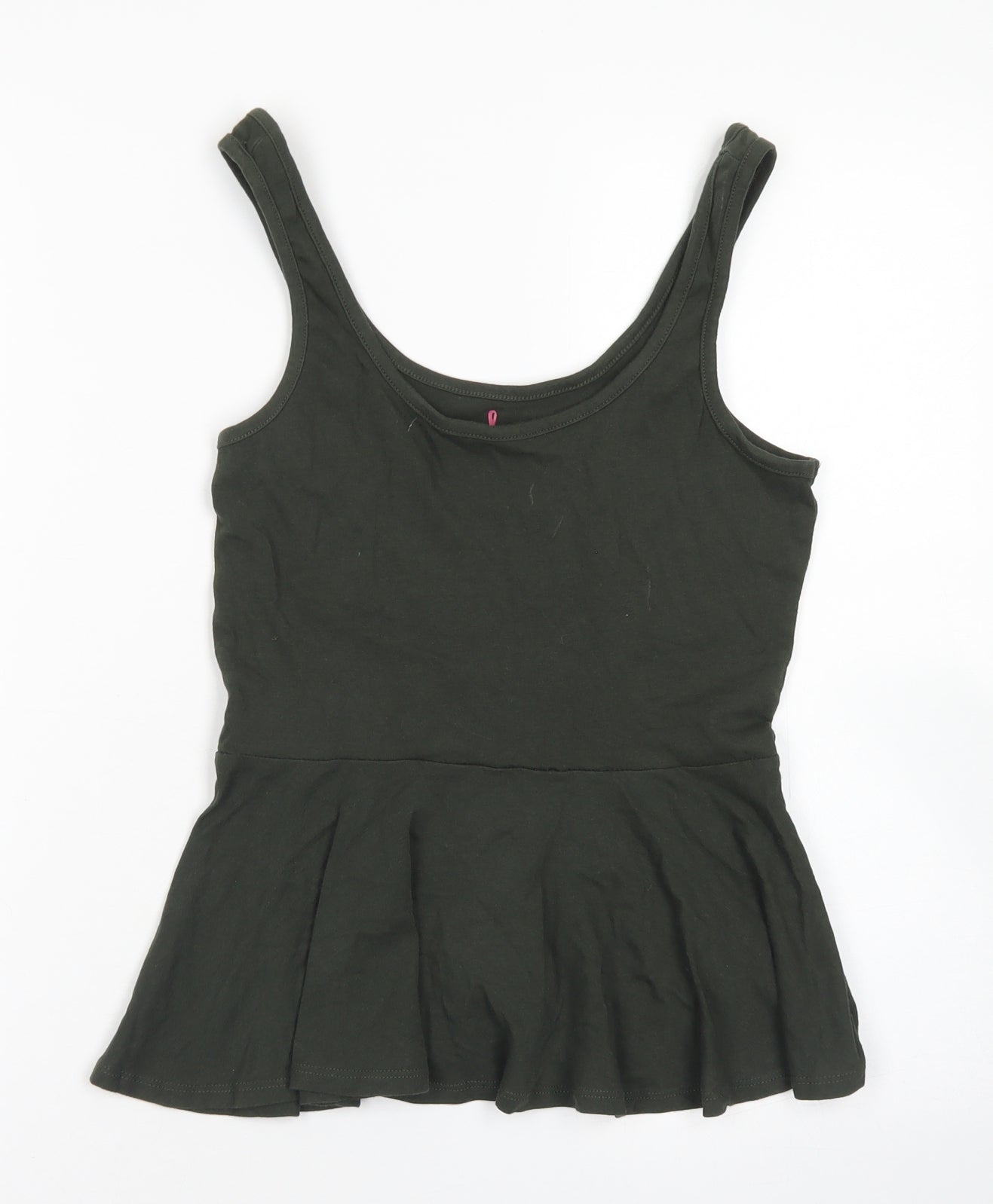 Atmosphere Womens Green  Cotton Basic Tank Size 10 Round Neck - Peplum