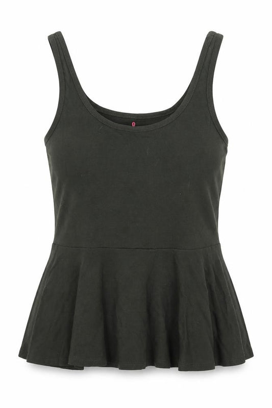 Atmosphere Womens Green  Cotton Basic Tank Size 10 Round Neck - Peplum