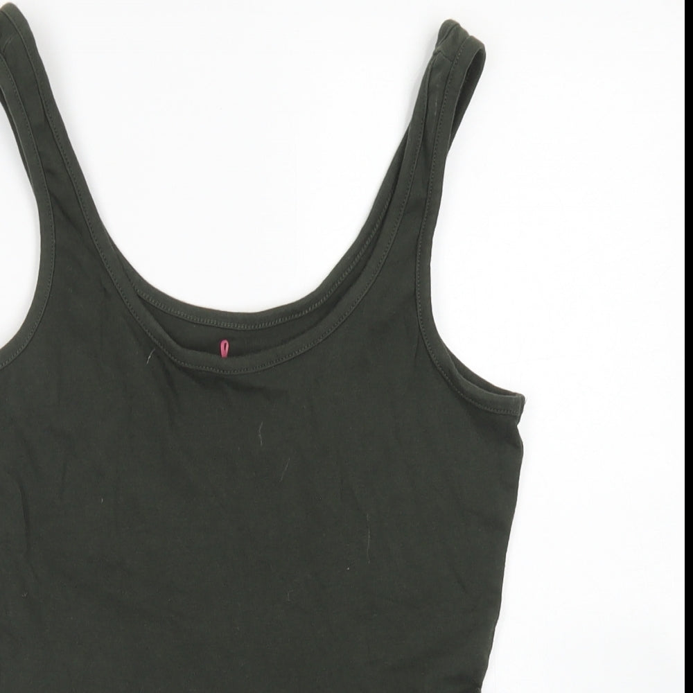 Atmosphere Womens Green  Cotton Basic Tank Size 10 Round Neck - Peplum