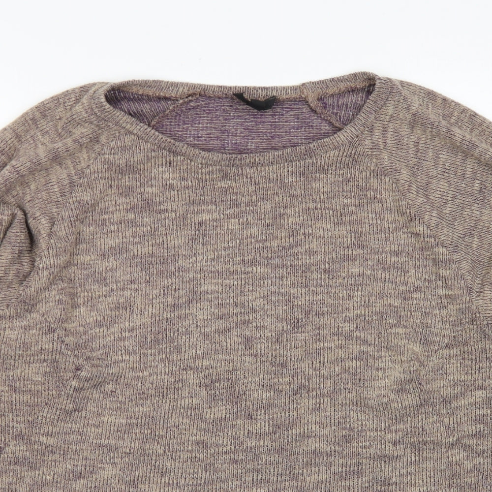 Topshop Womens Brown Crew Neck  Polyester Pullover Jumper Size 10