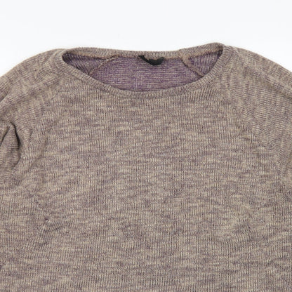 Topshop Womens Brown Crew Neck  Polyester Pullover Jumper Size 10
