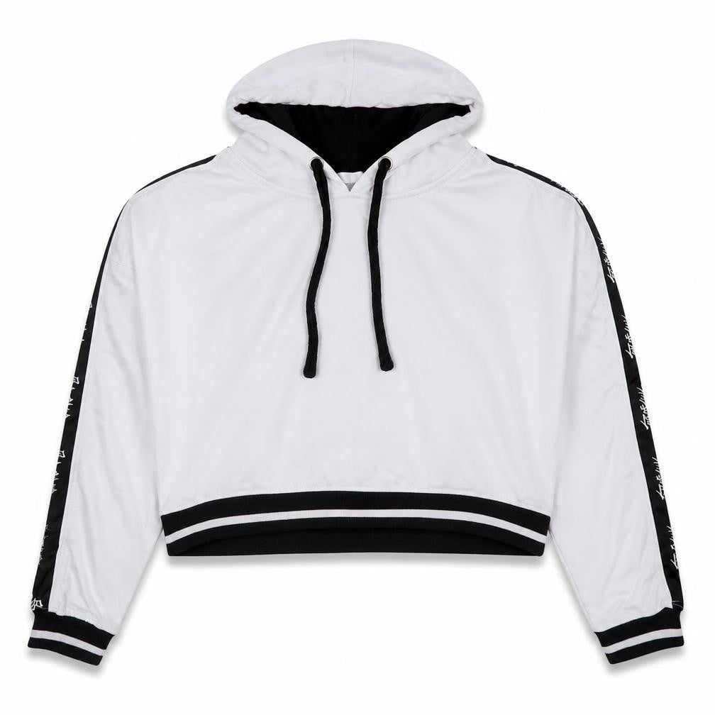 Missguided Womens White  Polyester Pullover Hoodie Size 16