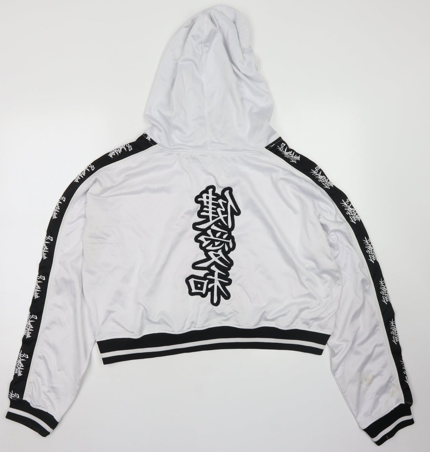 Missguided Womens White  Polyester Pullover Hoodie Size 16