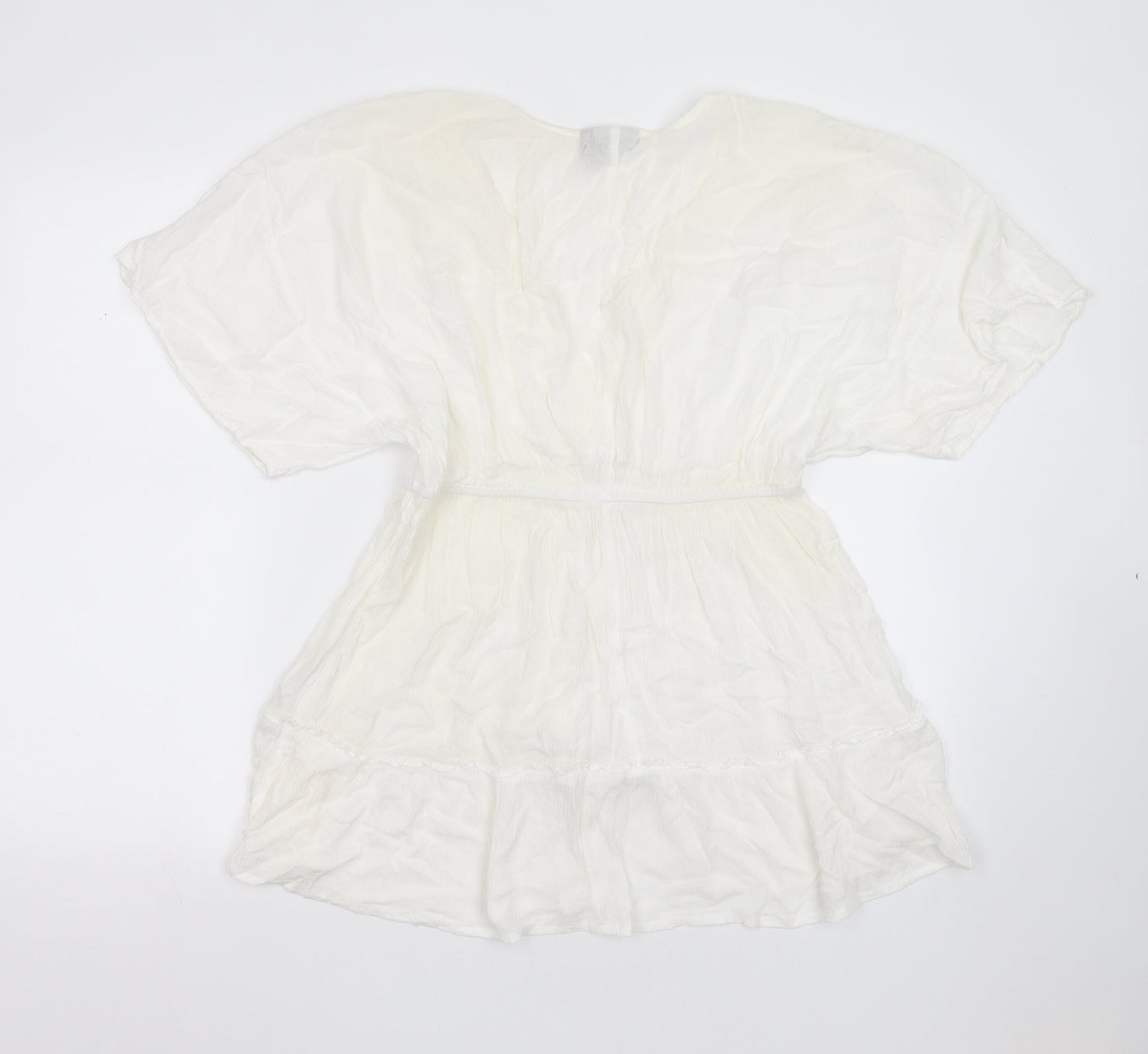ASOS Womens White  Viscose Basic Blouse Size 12 V-Neck