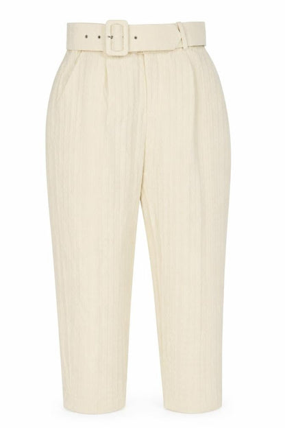 Preworn Womens Ivory  Polyester Capri Trousers Size 28 in L26 in Regular