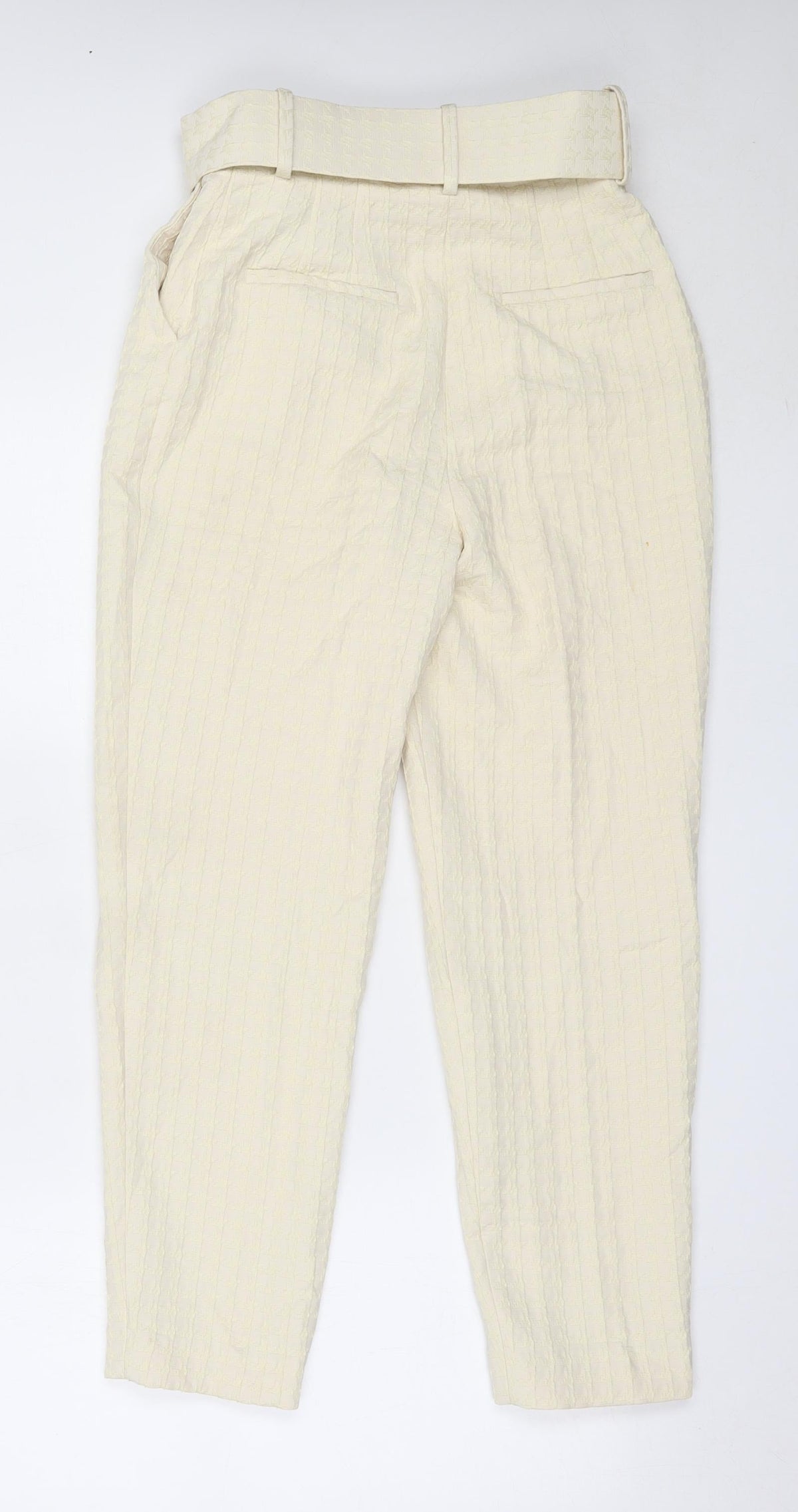 Preworn Womens Ivory  Polyester Capri Trousers Size 28 in L26 in Regular
