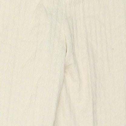 Preworn Womens Ivory  Polyester Capri Trousers Size 28 in L26 in Regular