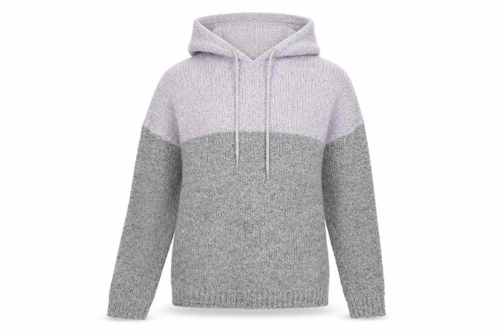FA Sister Womens Grey Colourblock Polyacrylate Fibre Pullover Hoodie Size S