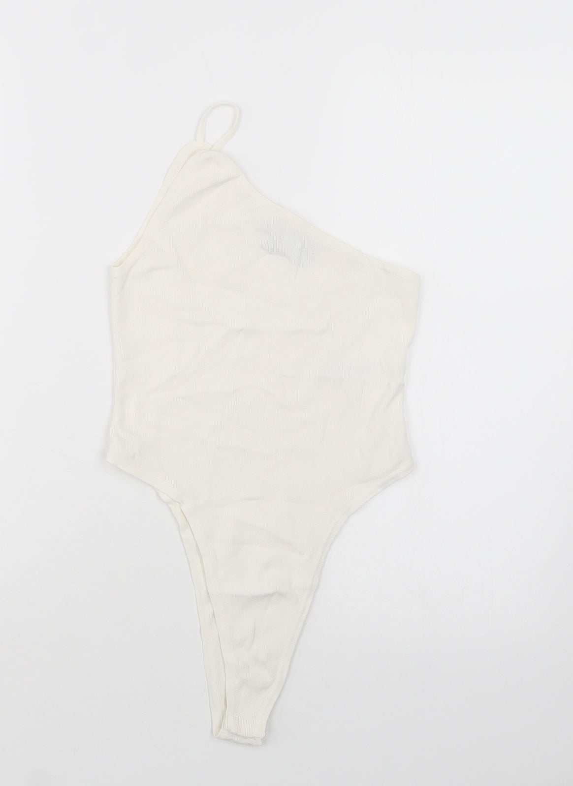 ASOS Womens Ivory  Viscose Bodysuit One-Piece Size 12  Snap