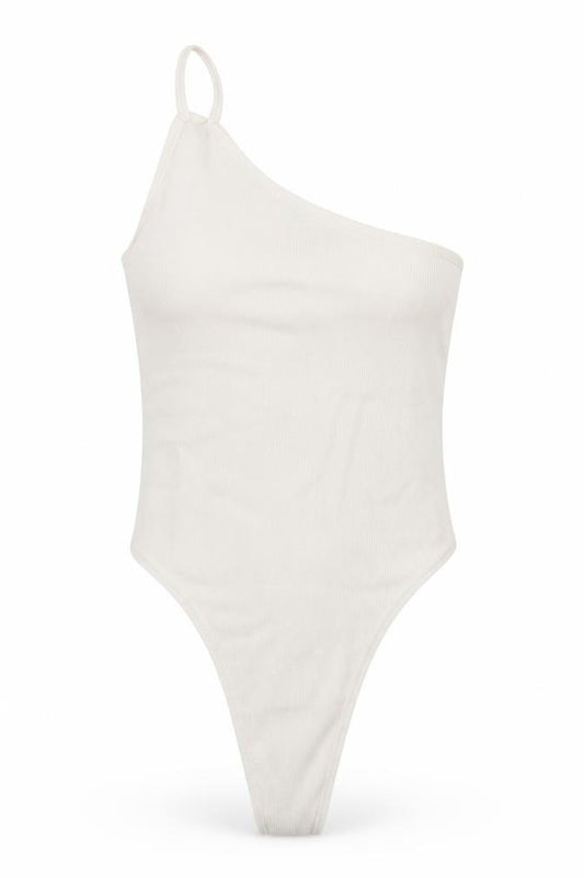 ASOS Womens Ivory  Viscose Bodysuit One-Piece Size 12  Snap
