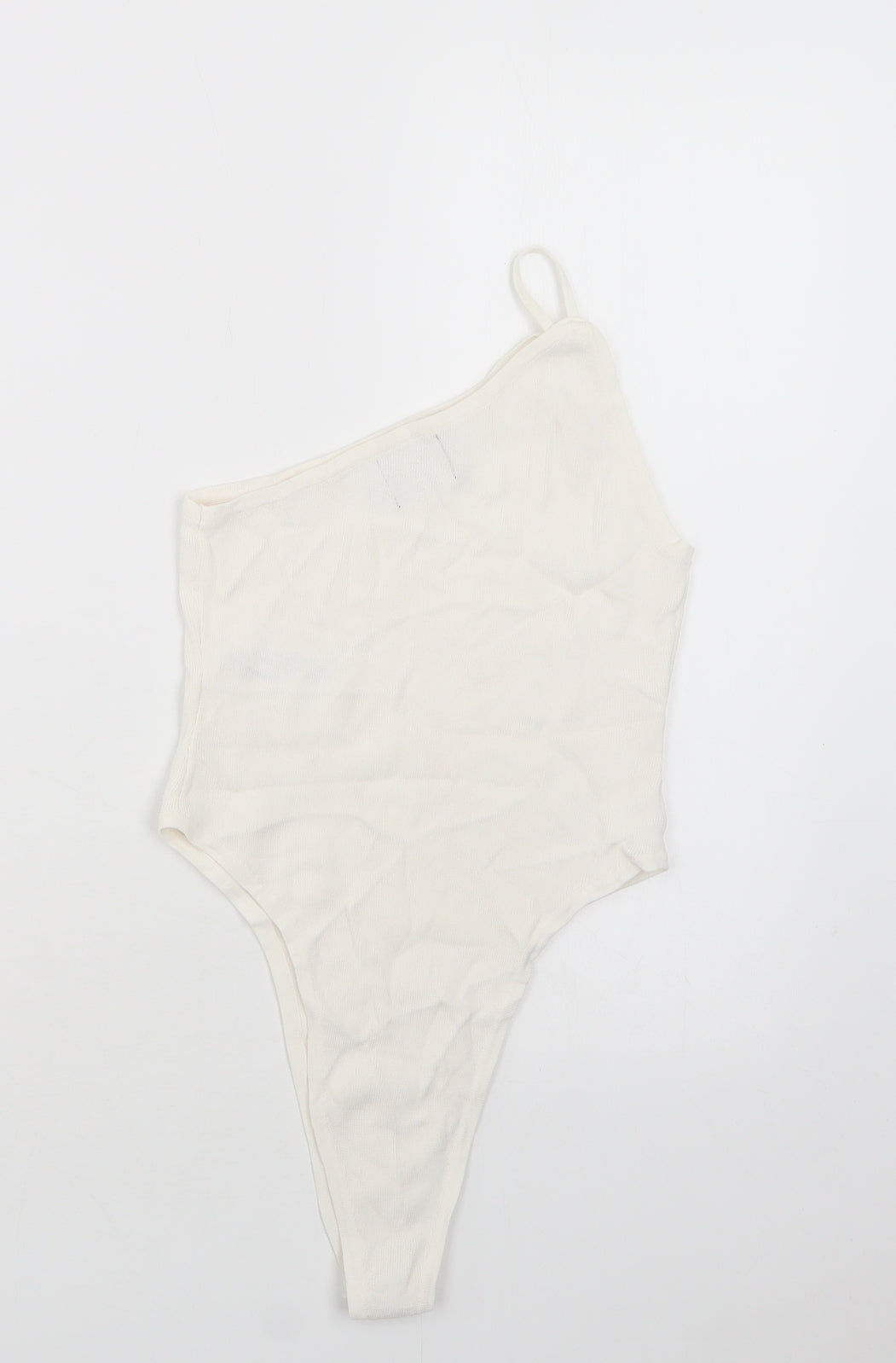 ASOS Womens Ivory  Viscose Bodysuit One-Piece Size 12  Snap