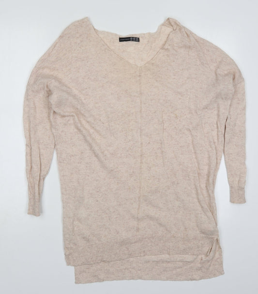 Atmosphere Womens Beige V-Neck  Viscose Pullover Jumper Size XS