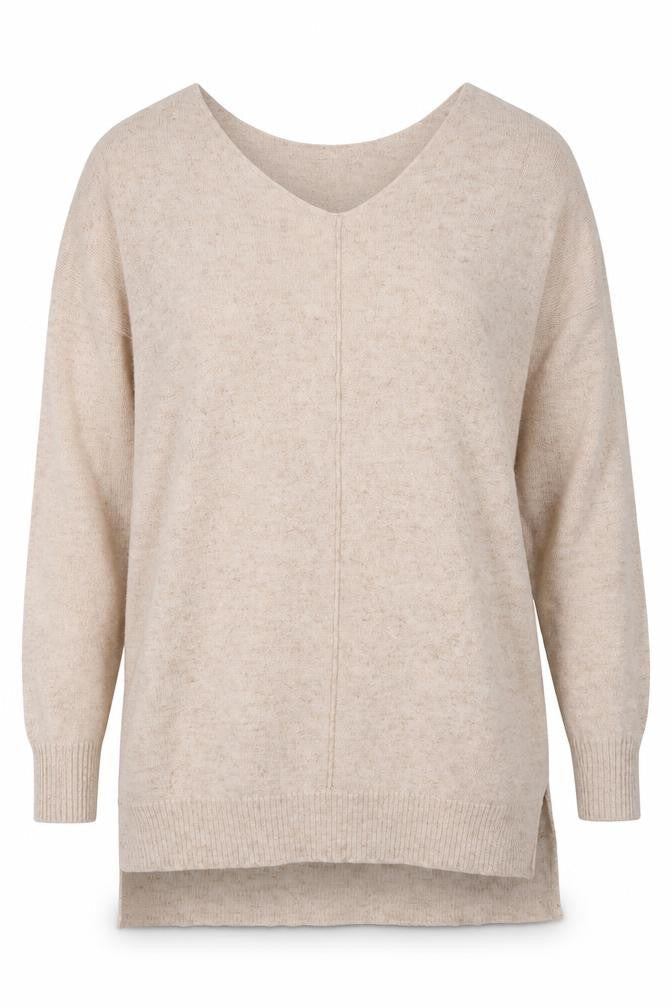 Atmosphere Womens Beige V-Neck  Viscose Pullover Jumper Size XS