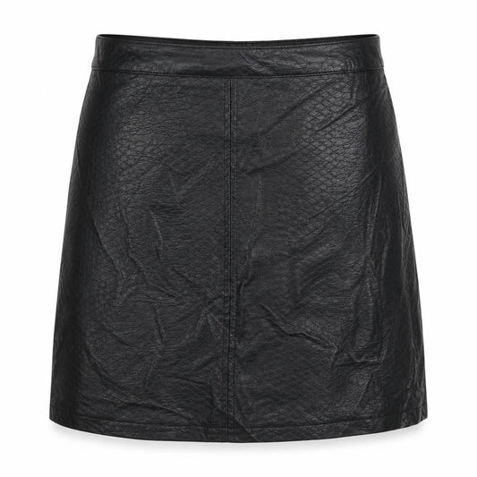 F&F Womens Black  Polyurethane A-Line Skirt Size 6   Zip