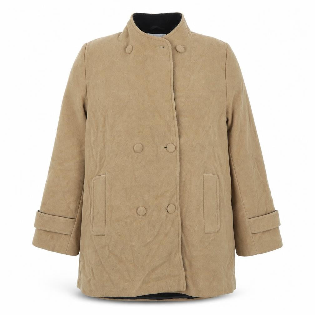 EWM Womens Beige   Pea Coat Coat Size 16  Button