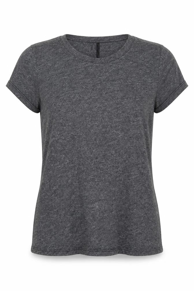 Michael Stans Womens Grey  Viscose Basic T-Shirt One Size Round Neck