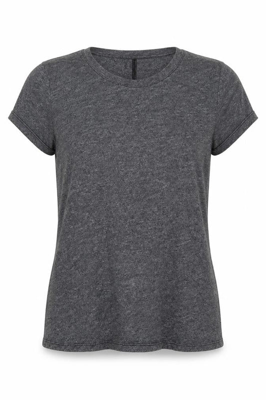 Michael Stans Womens Grey  Viscose Basic T-Shirt One Size Round Neck