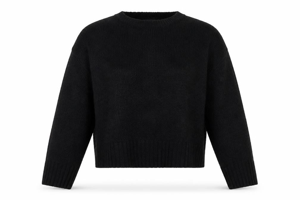 New Look Womens Black Round Neck  Acrylic Pullover Jumper Size L
