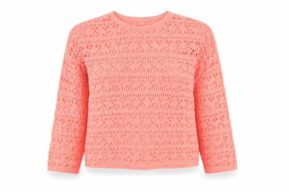 Peacocks Womens Pink Round Neck  Acrylic Pullover Jumper Size L