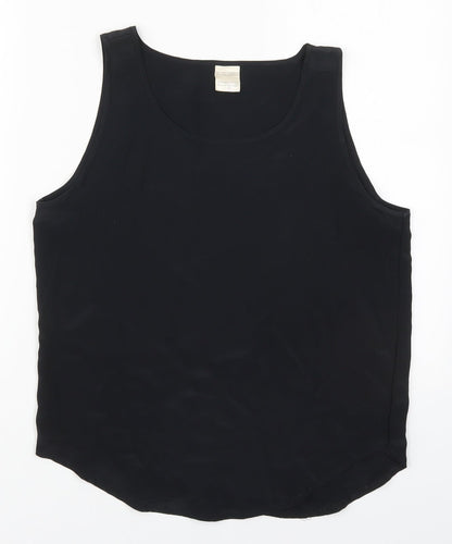 Preloved Preworn Womens Black  Polyester Basic Tank Size 12 Round Neck - Front