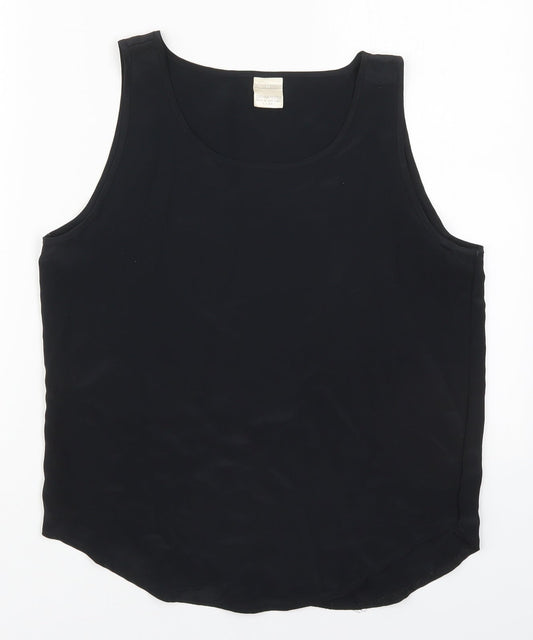 Preworn Womens Black  Polyester Basic Tank Size 12 Round Neck