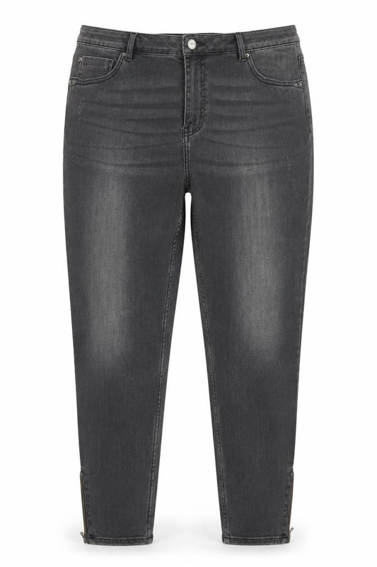 Indigo Collection Womens Grey  Cotton Skinny Jeans Size 36 in L24 in Regular Button - Short Leg