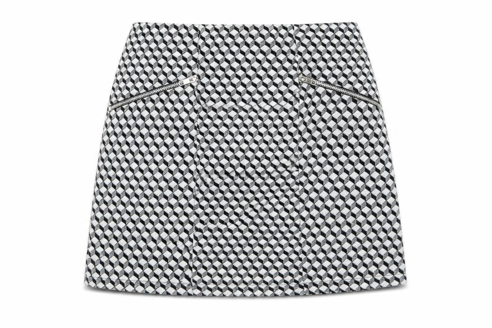 Atmosphere Womens Grey Geometric Polyester A-Line Skirt Size 10