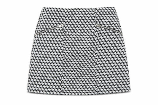 Atmosphere Womens Grey Geometric Polyester A-Line Skirt Size 10