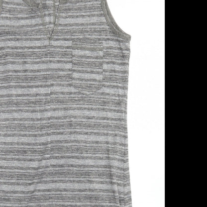 Next Womens Grey Striped Polyester Bodycon  Size 8  Round Neck