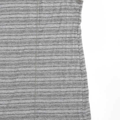 Next Womens Grey Striped Polyester Bodycon  Size 8  Round Neck