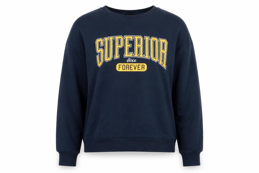 Divided Womens Blue  Cotton Pullover Sweatshirt Size L