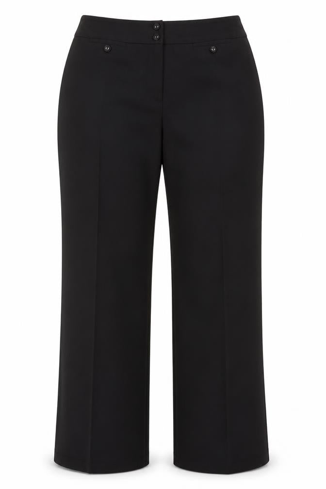 Bonmarché Womens Black Polyamide Dress Pants Trousers Size 14 L30 in Regular Button