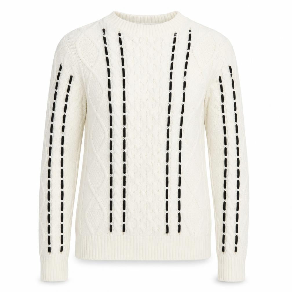 Papaya Womens White Crew Neck  Acrylic Pullover Jumper Size M