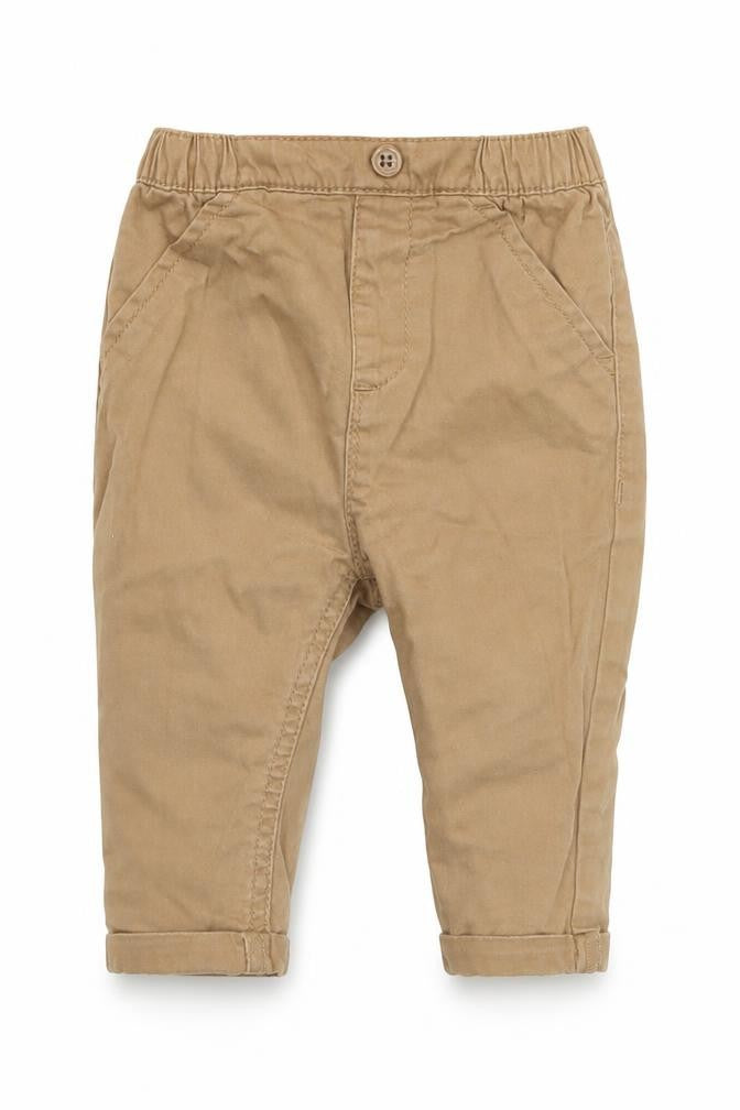 Next Boys Brown  Cotton Capri Trousers Size 3-6 Months  Button