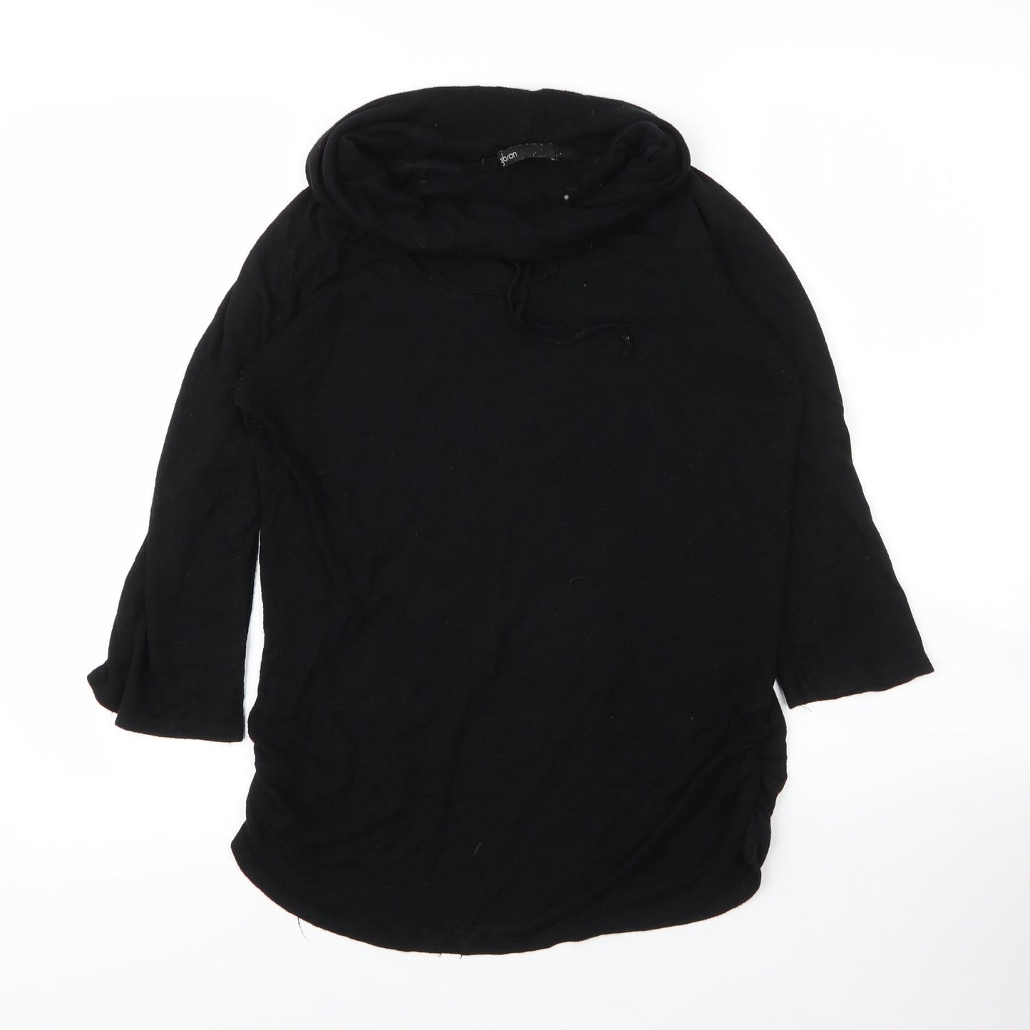 Gibson Womens Black Cowl Neck  Viscose Pullover Jumper Size M
