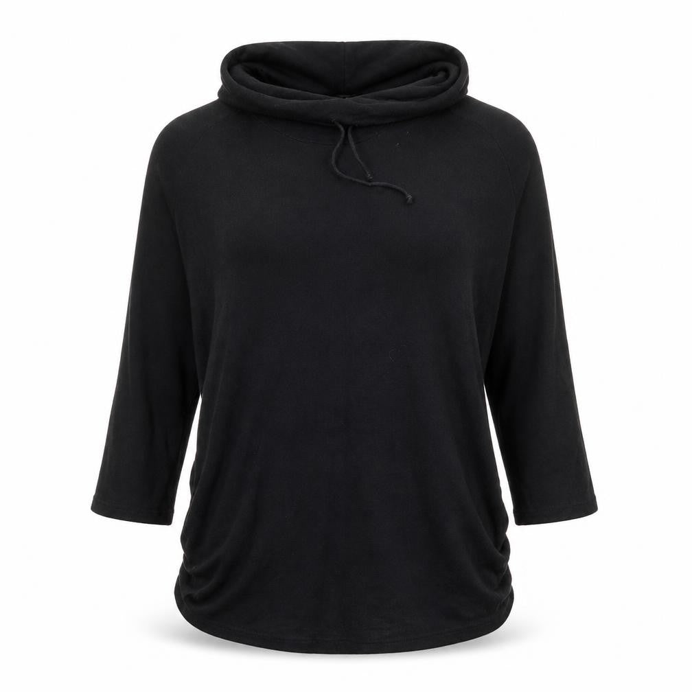 Gibson Womens Black Cowl Neck  Viscose Pullover Jumper Size M