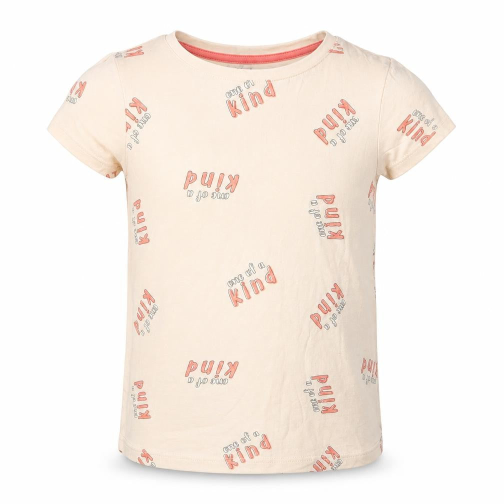 Nutmeg Girls Beige  Cotton Basic T-Shirt Size 9 Years Round Neck