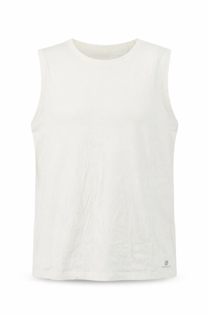 Oxlayne Mens White  Cotton Basic Tank Size XL Round Neck