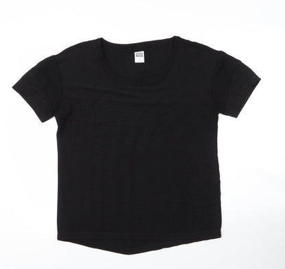 Vera Moda Womens Black  Polyester Basic Blouse Size M Round Neck