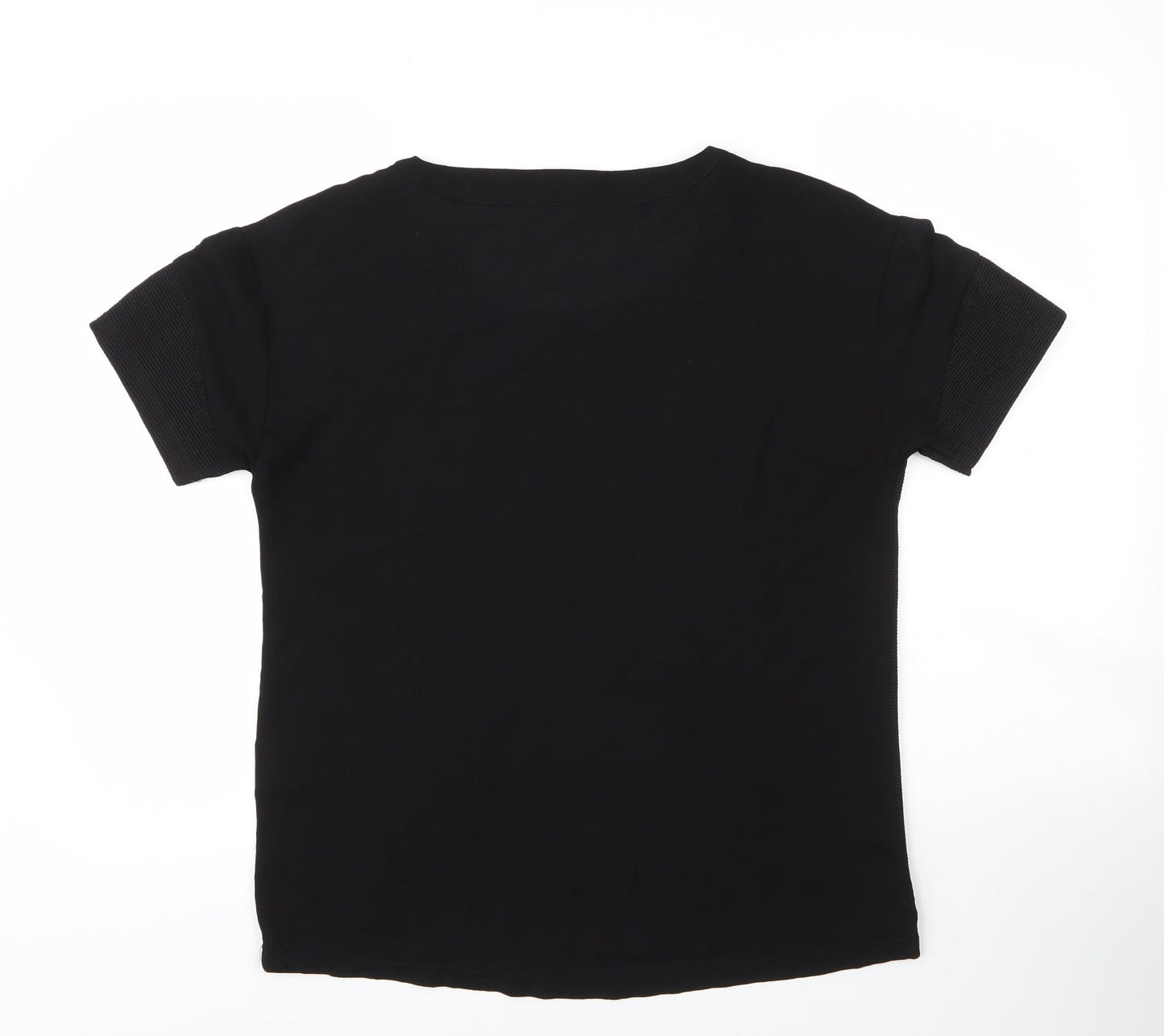 Vera Moda Womens Black  Polyester Basic Blouse Size M Round Neck