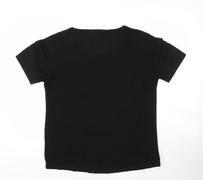 Vera Moda Womens Black  Polyester Basic Blouse Size M Round Neck
