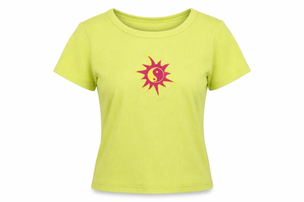 Preworn Womens Green  Cotton Basic T-Shirt Size S Round Neck