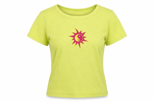Preworn Womens Green  Cotton Basic T-Shirt Size S Round Neck