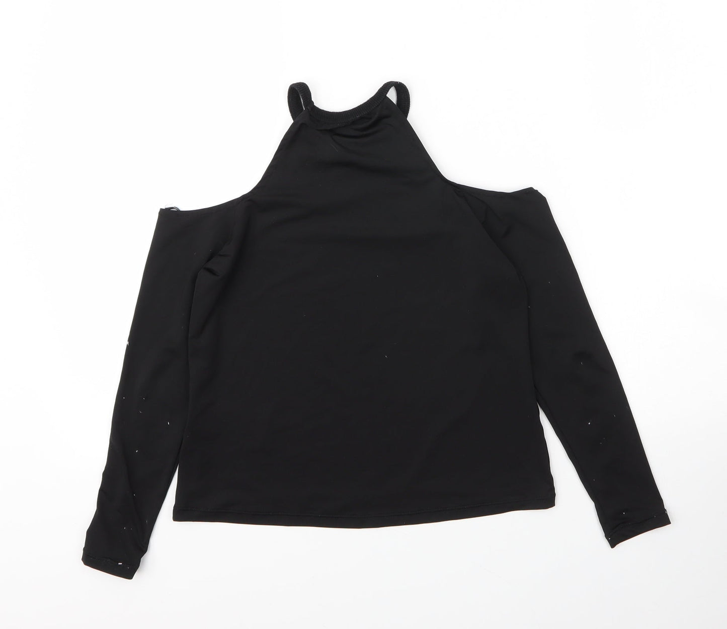 USA Pro Girls Black  Polyester Basic T-Shirt Size 10 Years Round Neck