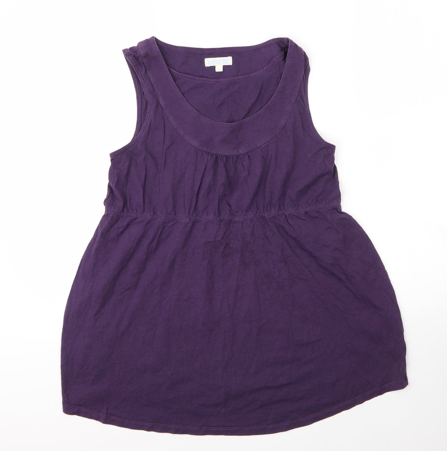 JoJo Maman Bébé Womens Purple  Cotton Tunic Blouse Size S Round Neck