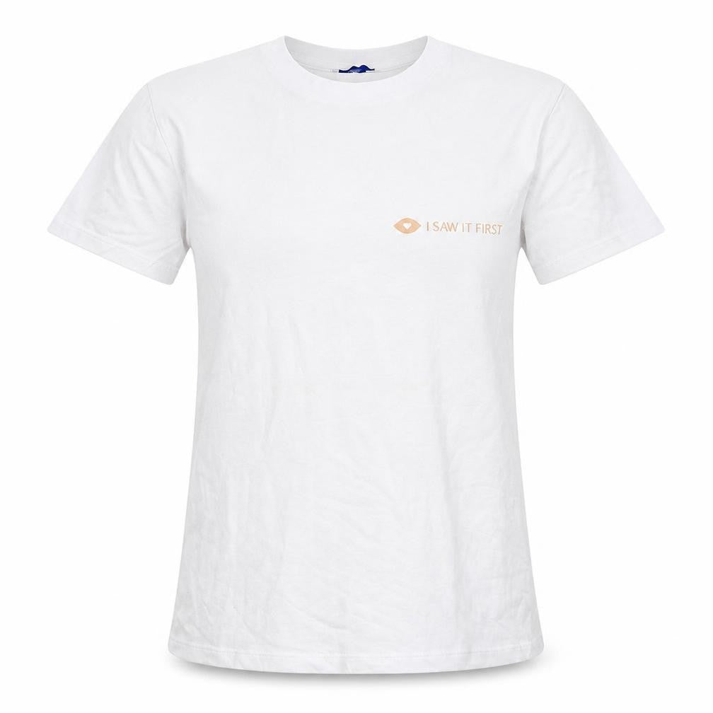 Jetty Womens White  Cotton Basic T-Shirt Size S Round Neck