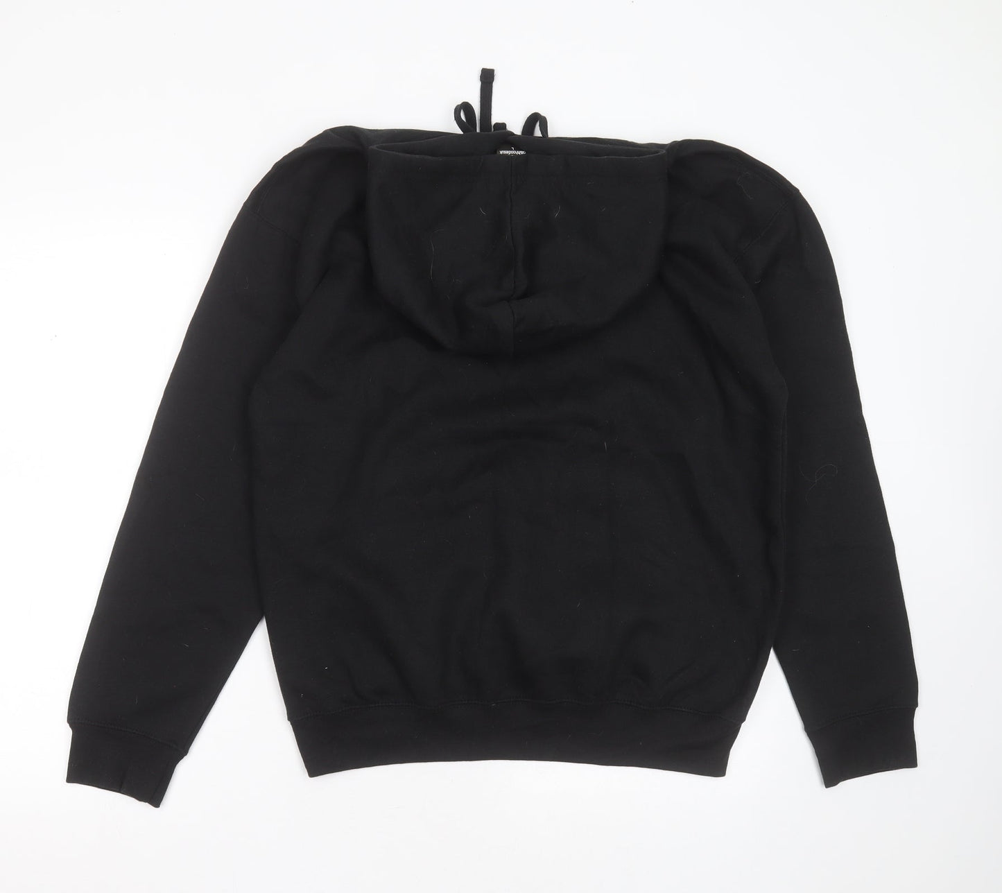 d&h Mens Black Round Neck  Cotton Pullover Jumper Size L