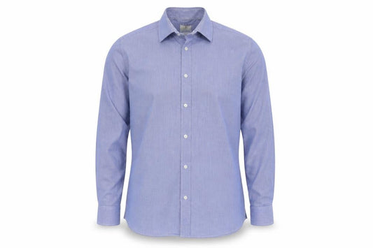 Next Mens Blue Check Polyester  Button-Up Size 17 Collared