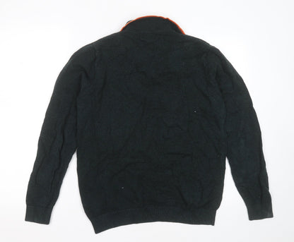 Next Mens Green Collared  Cotton Pullover Jumper Size M